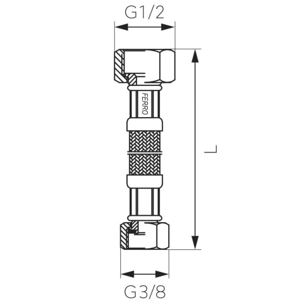 Racord flexibil Ferro PWS83 F1/2-F3/8
