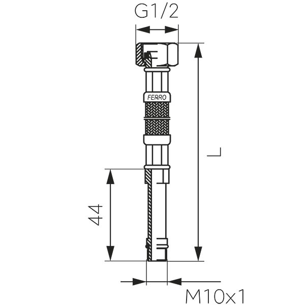 Racord flexibil Ferro WBS26 M3/8-F1/2 