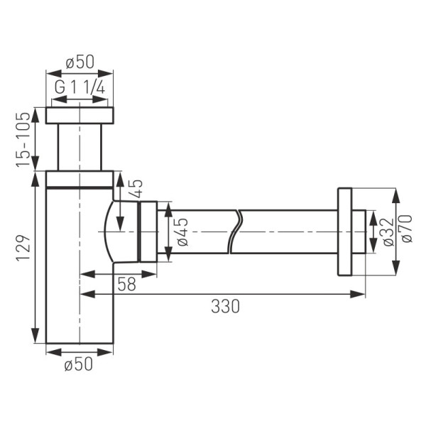 Сифон для умывальника Ferro Rotondo S282-BL