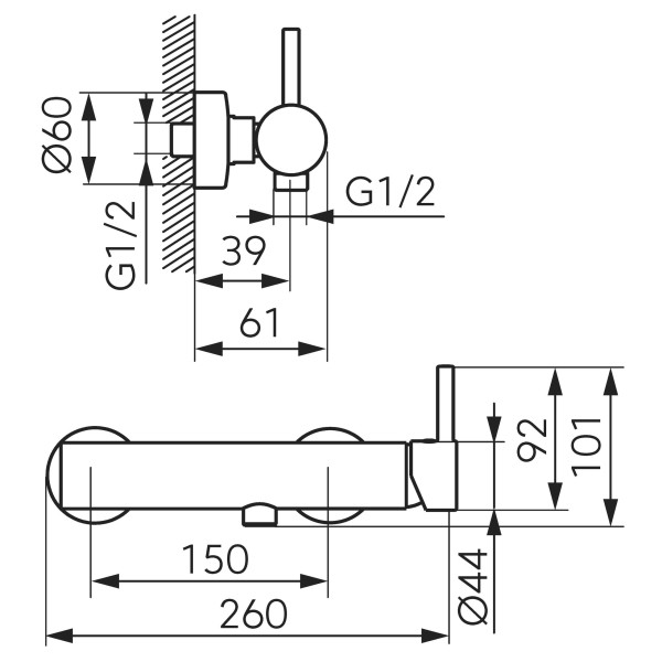 Baterie pentru dus Ferro Ciriculus BCK77GM