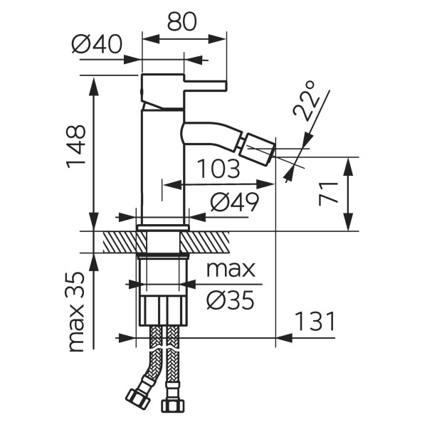 Baterie pentru bideu Ferro Ciriculus BCK6
