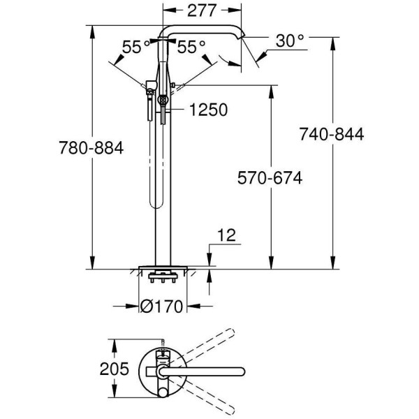 Baterie pentru cada Grohe Essence 23491DA1