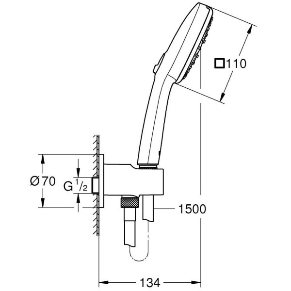 Душевой набор Grohe Tempesta Cube