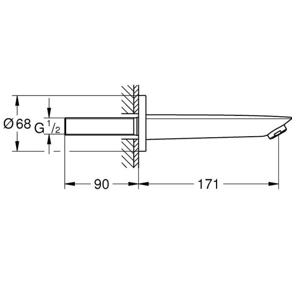 Pipa pentru cada Grohe Baucosmopolitan 13255001