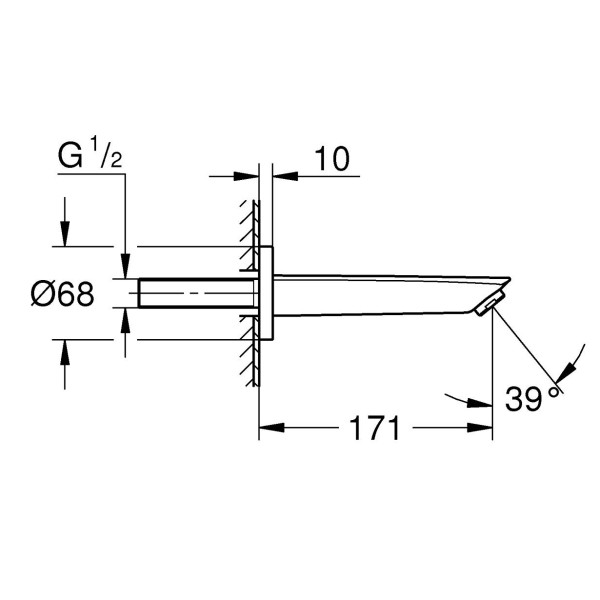 Pipa pentru cada Grohe Eurosmart 134482433