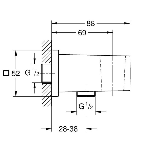 Cot racord cu suport de dus Grohe Euphoria Cube 26370000