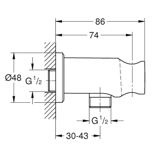 Cot racord cu suport de dus Grohe Rainshower 26658DA0