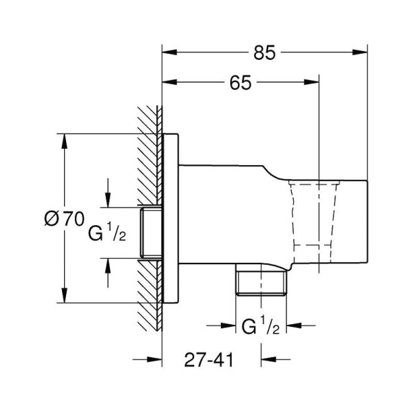 Cot racord cu suport de dus Grohe Tempesta 286282431