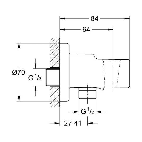 Cot racord cu suport de dus Grohe Relaxa 28679000