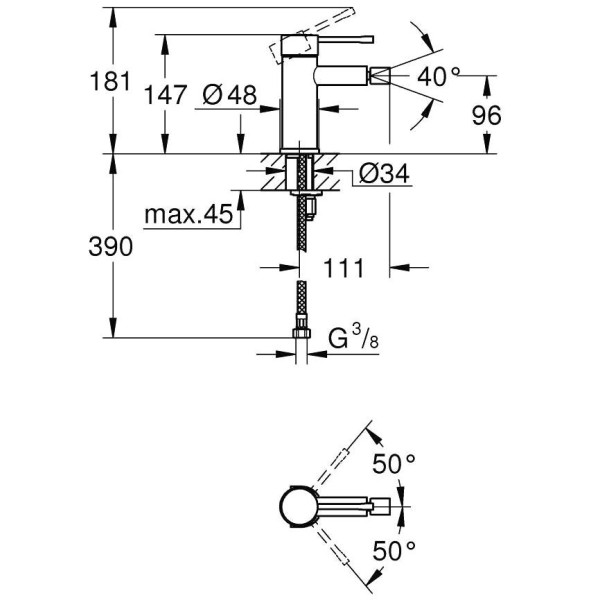Смеситель биде Grohe Essence 24395KF1
