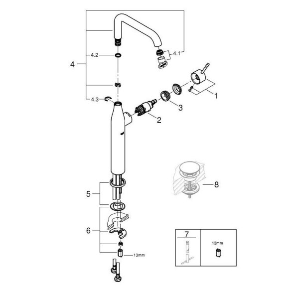 Baterie lavoar Grohe Essence 24170KF1