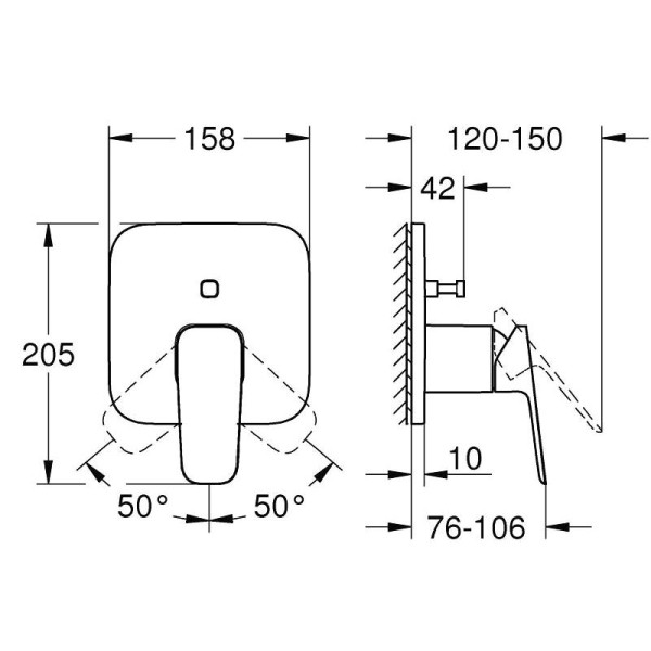 Baterie pentru dus Grohe Cubeo 1017782430