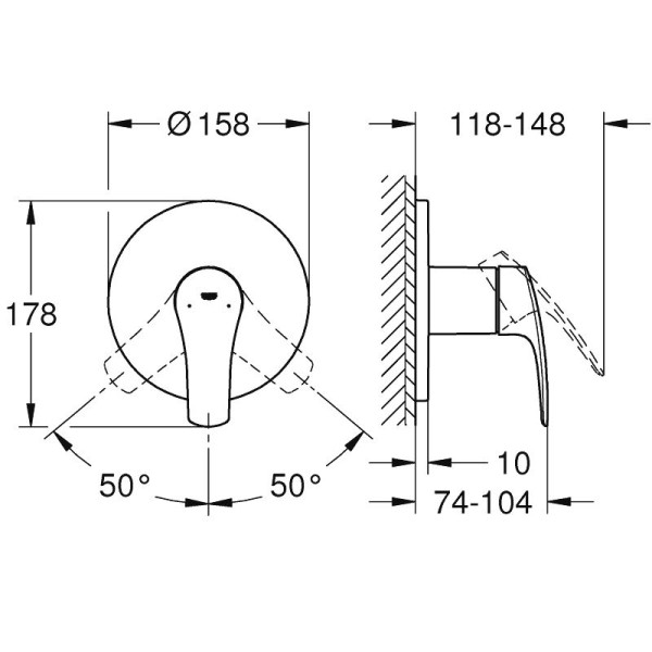 Смеситель для душа Grohe Eurosmart 24042003