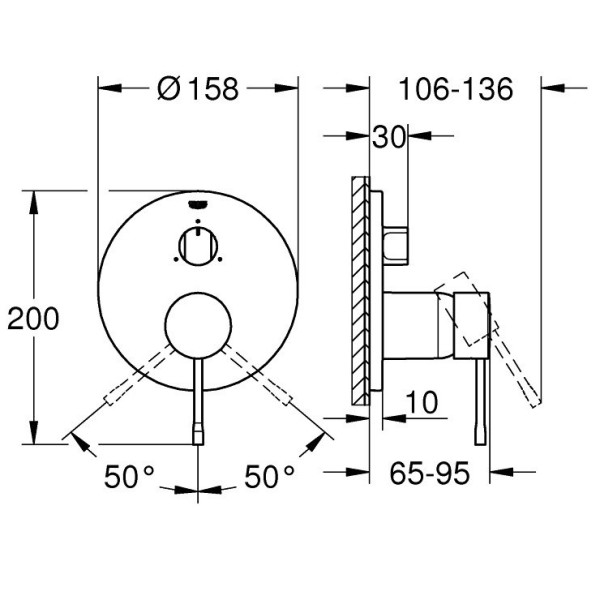 Baterie pentru dus Grohe Essence 24092DL1