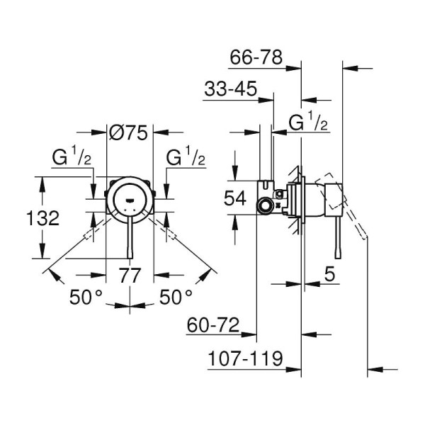 Baterie pentru dus Grohe Essence 29197GN0