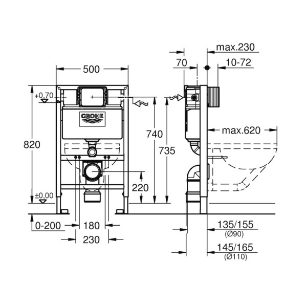Rezervor WC Grohe Rapid SL 38948000