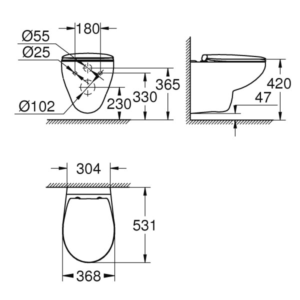 Vas WC Grohe Bau Ceramic 39351000