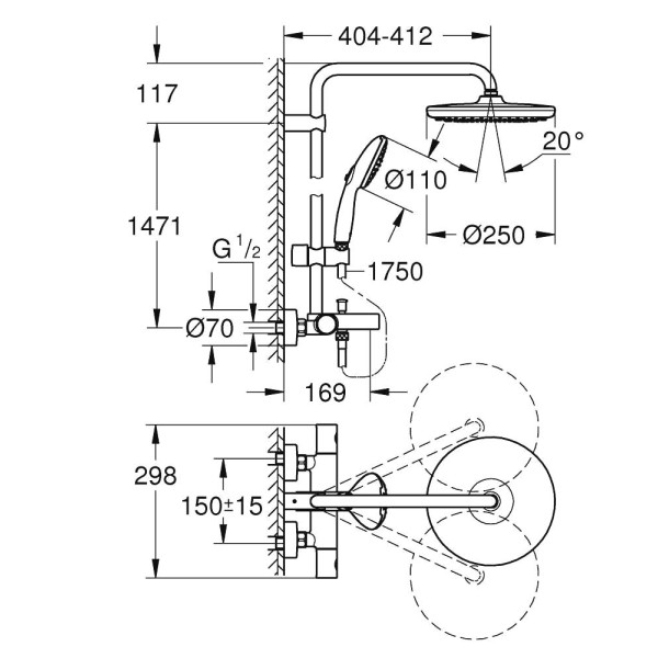 Душевая колонна Grohe Tempesta Cosmopolitan 26672001