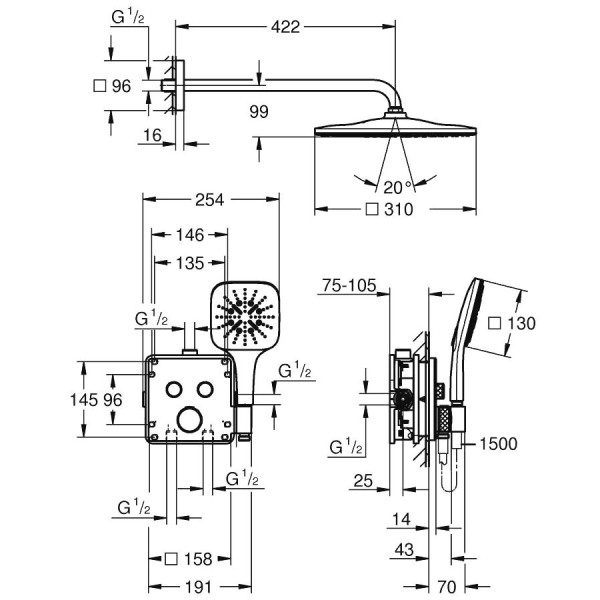 Set de duş Grohe Smartcontrol 34865KF0