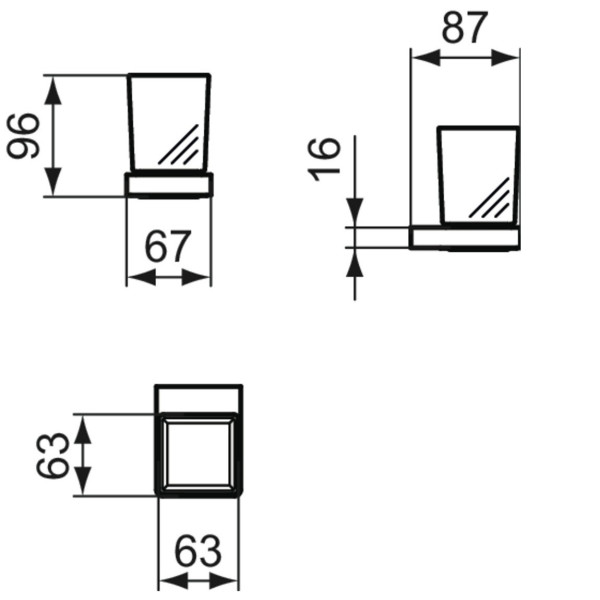 Pahar pentru periuțe de dinți Ideal Standard Atelier Conca T4504AA