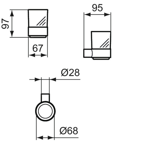 Pahar pentru periuțe de dinți Ideal Standard Atelier Conca T4505AA
