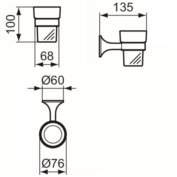 Pahar pentru periuțe de dinți Ideal Standard Atelier La Dolce Vita T5506A5