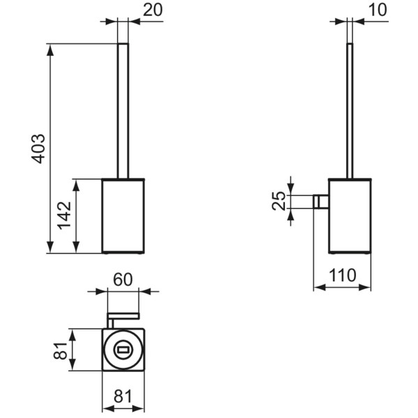 Perie de toaleta Ideal Standard Atelier Conca T4494GN