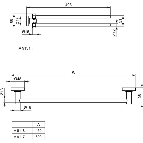 Portprosop bara Ideal Standard IOM A9117XG