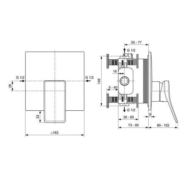 Baterie pentru dus Ideal Standard Atelier Conca A7373A5