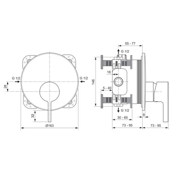 Baterie pentru dus Ideal Standard Atelier Joy A7382A2