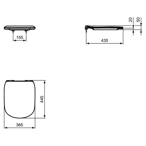 Capac WC Ideal Standard Tesi Slim Soft-Close T3527V1