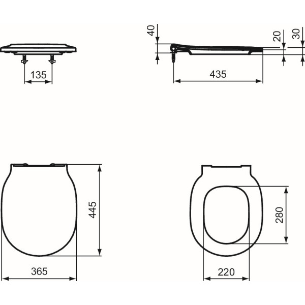 Capac WC Ideal Standard Connect Air Slim Soft-Close E0368V3