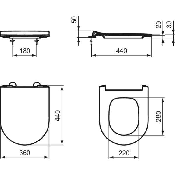Capac WC Ideal Standard La Dolce Vita E266701