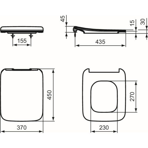 Capac WC Ideal Standard Strada II Soft Close T360101