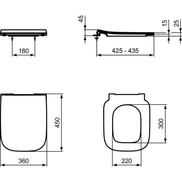 Capac WC Ideal Standard i.life B Slim Soft-Close T468301