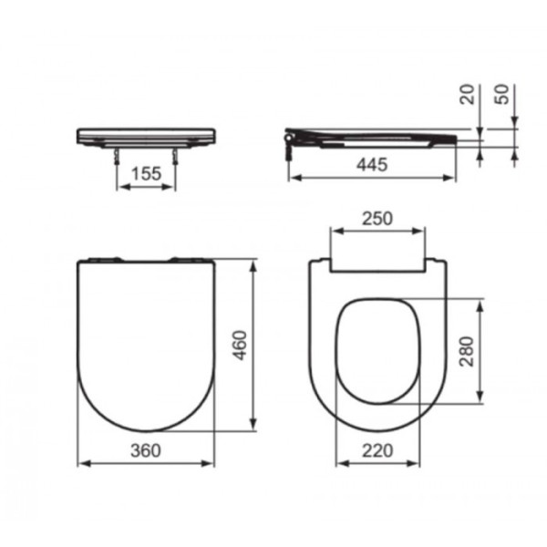 Capac WC Ideal Standard Atelier Blend Curve Slim Soft-Close T520801