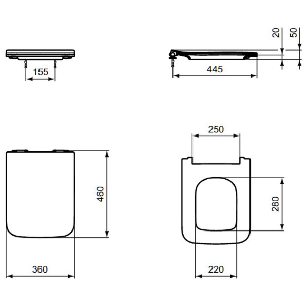 Capac WC Ideal Standard Atelier Blend Cube Soft-Close T521101