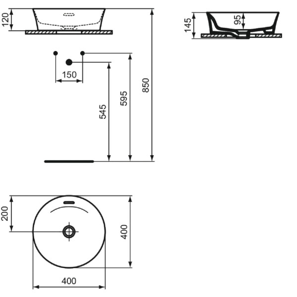 Lavoar Ideal Standard Ipalyss 40 сm E1413V3