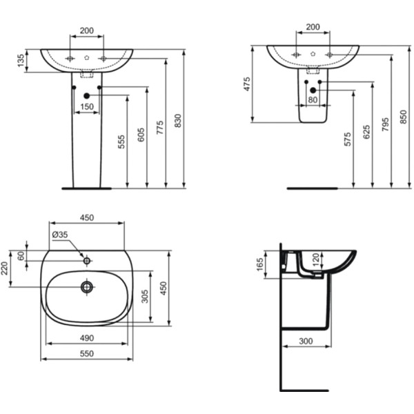 Умывальник Ideal Standard Tesi T352301