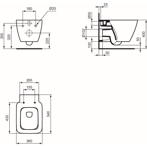 Vas WC Ideal Standard Strada II AquaBlade T299701
