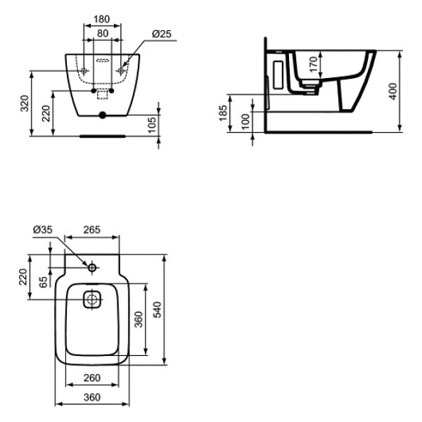 Bideu Ideal Standard Strada II T456801