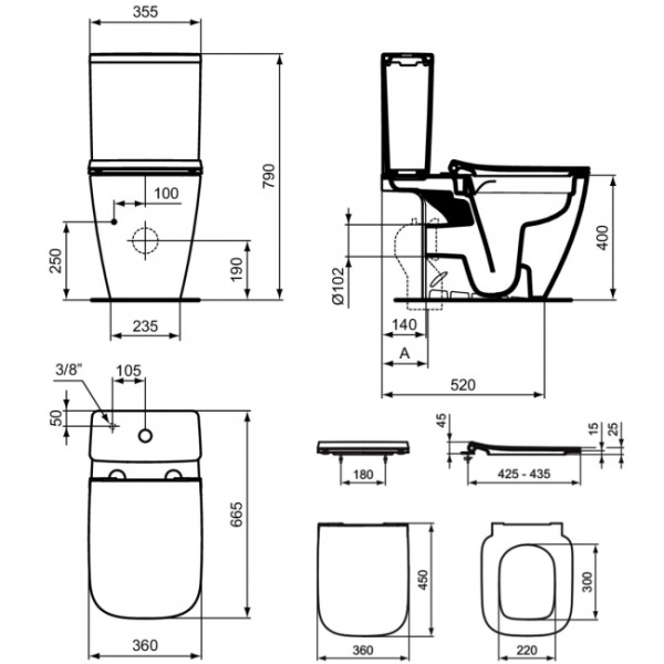 Vas WC Ideal Standard I.life B Grey
