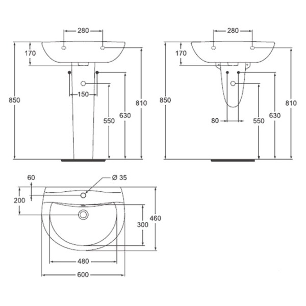 Lavoar Ideal Standard Sirius W413961