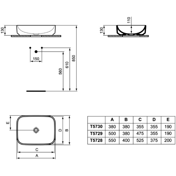 Lavoar Ideal Standard i.Life B T573001