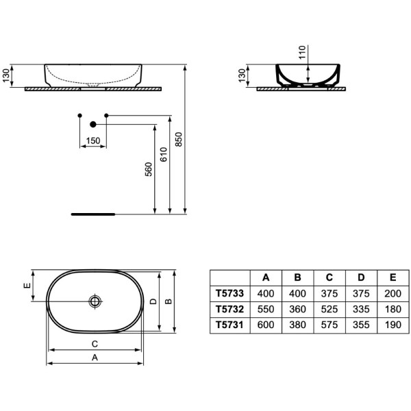 Lavoar Ideal Standard i.Life B T573201