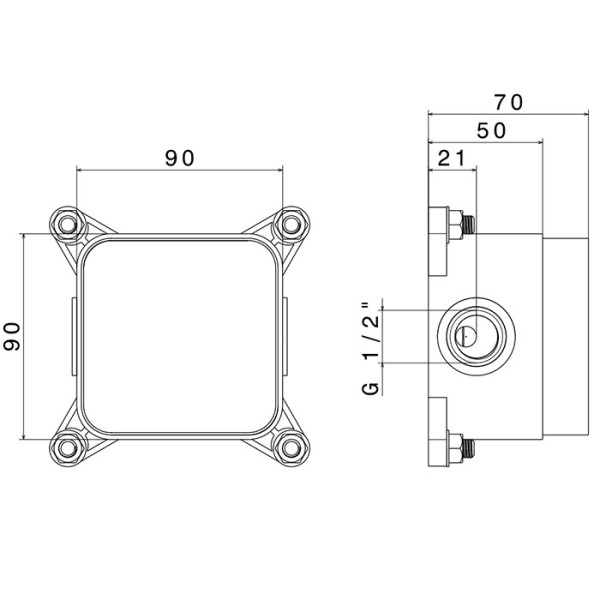 Corp incastrat pentru baterie cada cu montaj in pardoseala Newform N-Box 27819.00.000