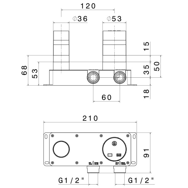 Corp incastrat pentru baterie lavoar Newform N-Box 27852.00.000