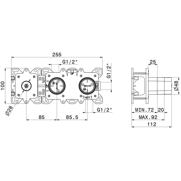 Corp incastrat pentru dus Newform N-Box 31086.00.000