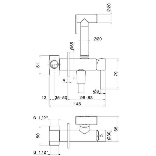 Baterie pentru bideu Newform Delta-0 886E.01.014 White Matt