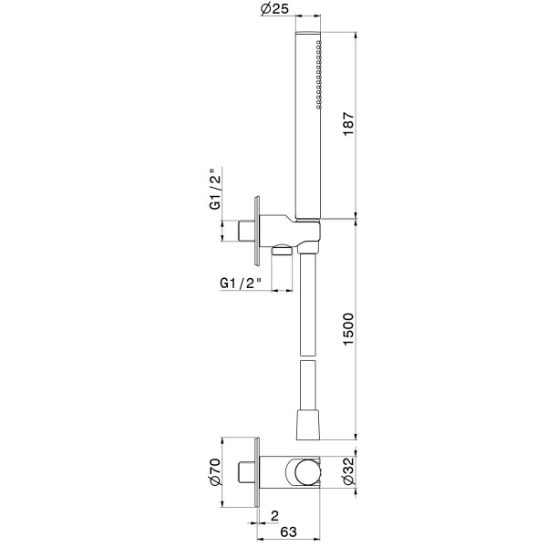 Set de dus Newform Round 862.01.014 White Matt
